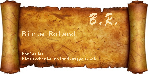 Birta Roland névjegykártya